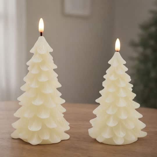 Melrose LED Pine Tree Candles Set
